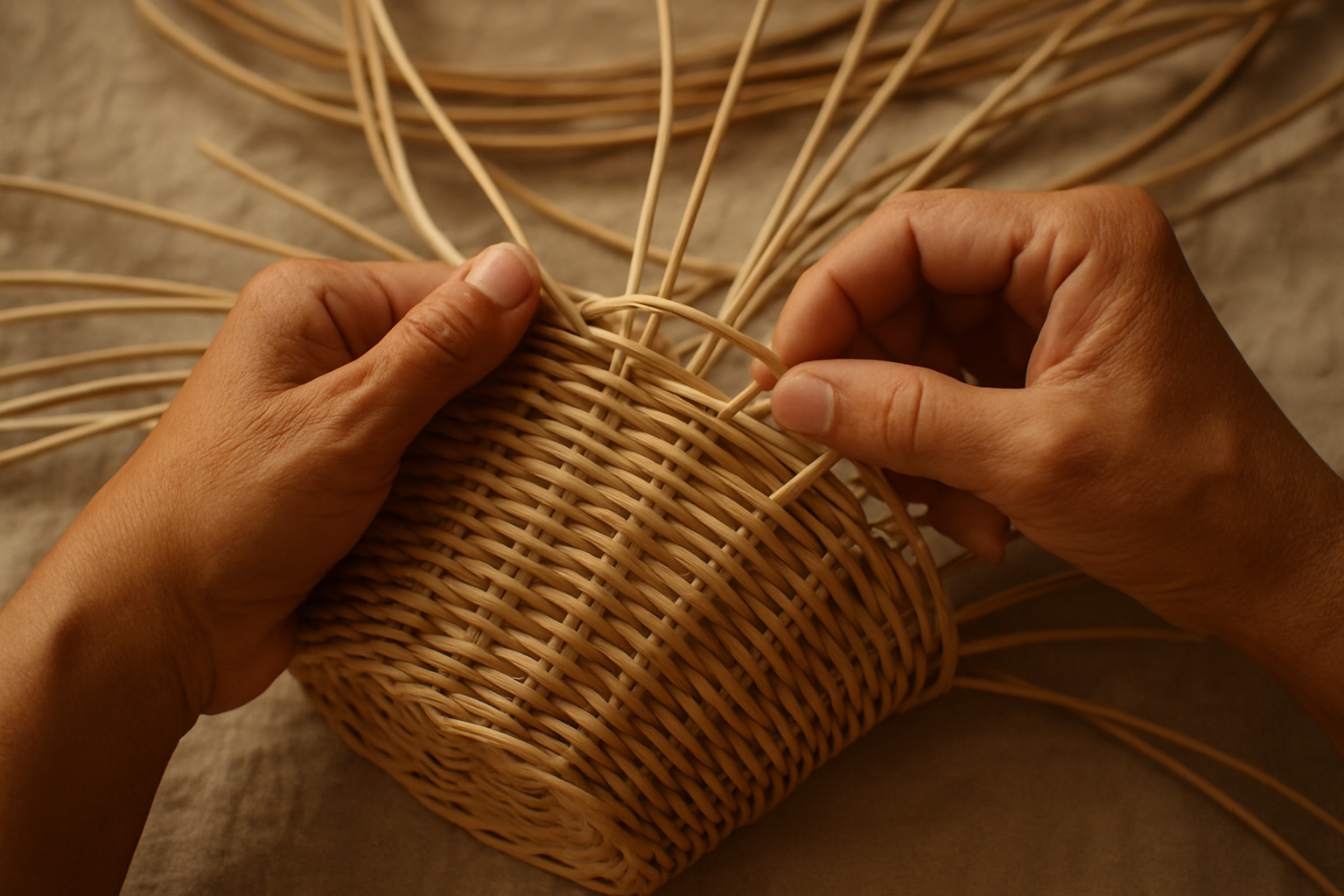 Rattan Weaving Closeup
