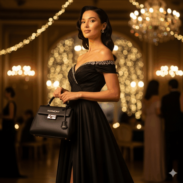 harmony luxe leather handbag – premium statement tote for elegant occasions