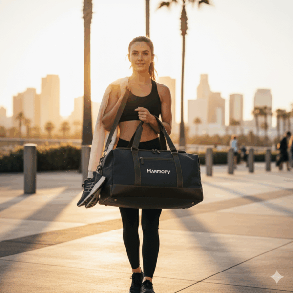 harmony voyager duffel bag – premium water resistant weekender bag for travel and sports